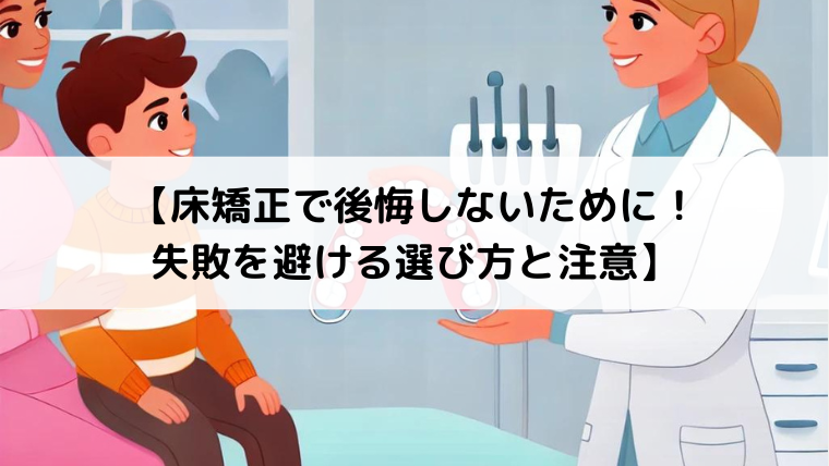 床矯正で後悔しないために！失敗を避けるための選び方と注意