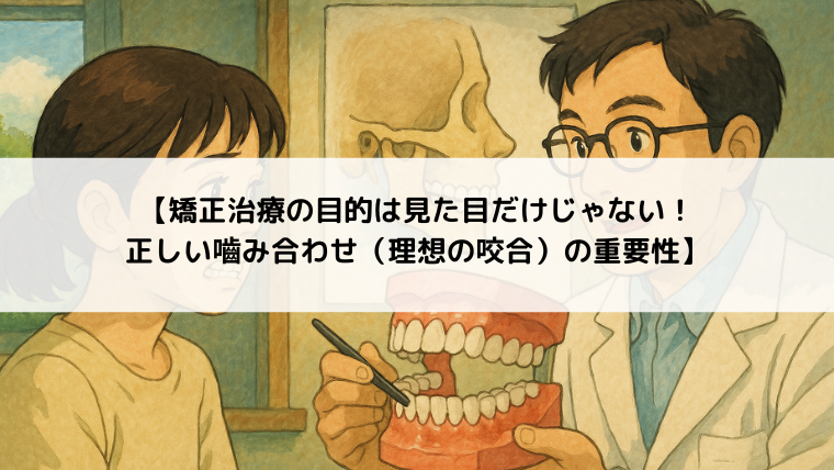 【矯正治療の目的は見た目だけじゃない！正しい嚙み合わせ（理想の咬合）の重要性】