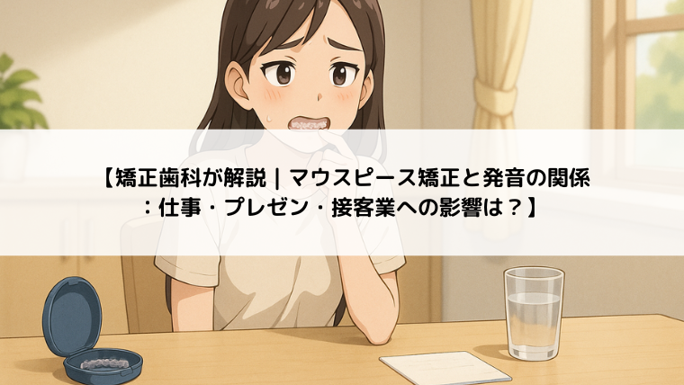 【矯正歯科が解説｜マウスピース矯正と発音の関係：仕事・プレゼン・接客業への影響は？】
