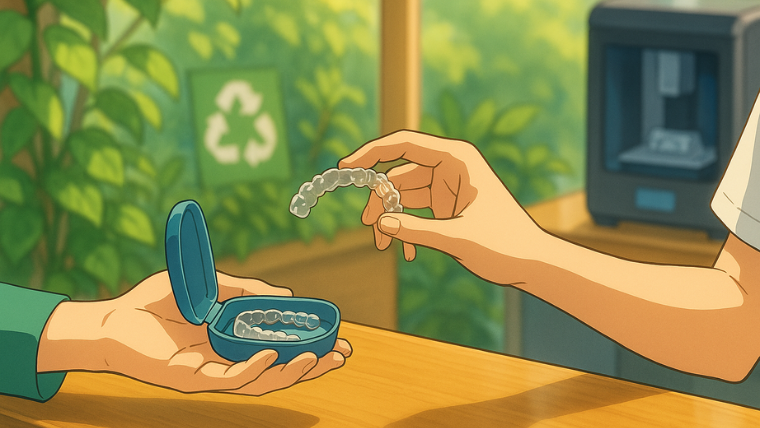 マウスピース作製時の端材や未使用分などの廃棄の問題があります。